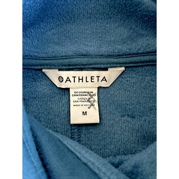 Athleta Cozy Karma II Sweatshirt Pullover Blue Twist Neck Women's M Athleisure - Picture 4 of 7